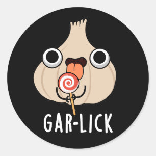 Adesivo Garlick Funny Garlic Herb Pun Dark BG