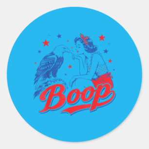 Adesivo Garota Águia Patriótica Engraçada Mão Boop Nariz