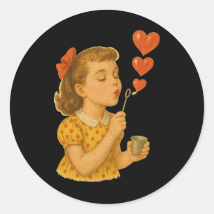 Adesivo Garota Antiga Sopra Beijos Amor Dia dos Namorados