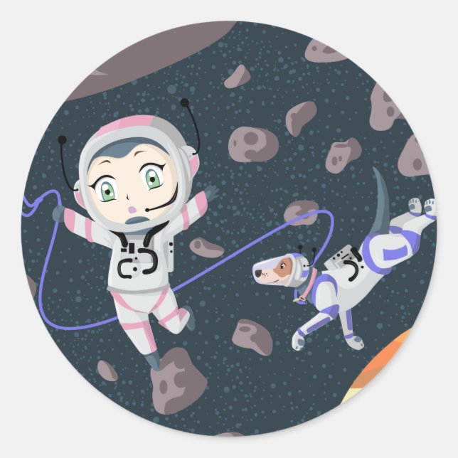 Adesivo Garota Asteroide (Frente)