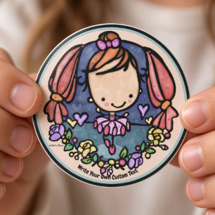Adesivo Garota Bailarina Fofa Kawaii Dançarina de Ballet C
