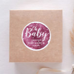Adesivo Garota-Bebê-Lata-Lama Cana-de-Água e Estrelas Bran<br><div class="desc">Oh baby-pink blush Watercolor florom e estrelas brancas ilustram chás de fraldas de menina</div>