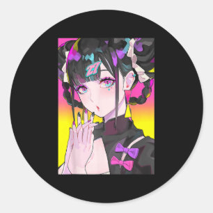 Adesivo Garota Bonita Anime Japonesa Animação Estética Tee