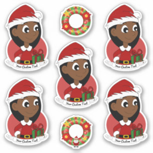 Adesivo Garota bonita com longos desenhos de cabelos preto