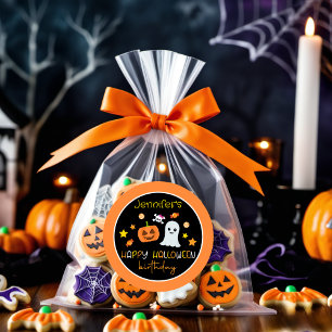 Adesivo Garota Bonita Pumpkin Ghost Feliz Aniversário do D