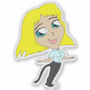 Adesivo garota chibi com cauda