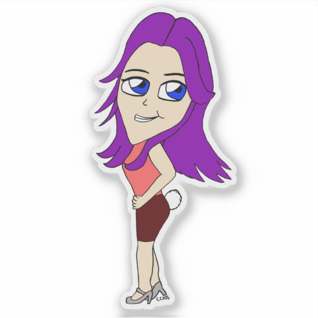Adesivo garota chibi com rabo de coelho (Frente)