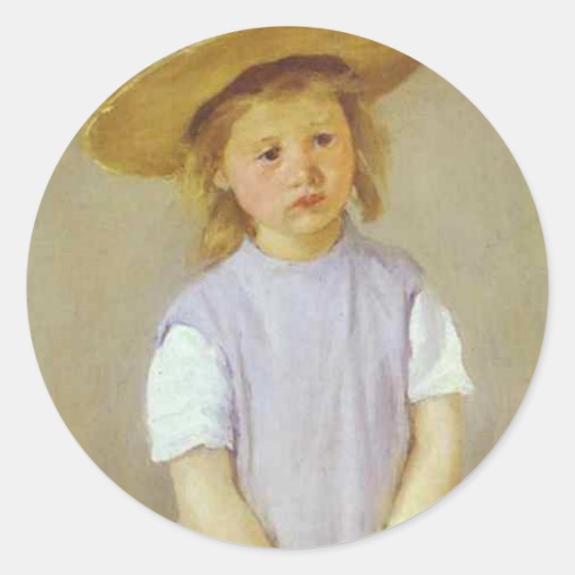 Adesivo Garota com chapéu de palha, Mary Cassatt (Frente)