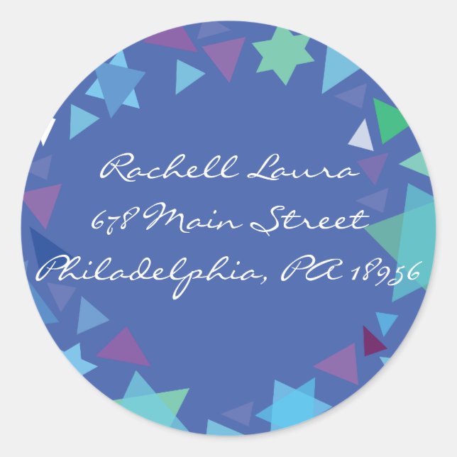 Adesivo Garota com estrelas no cabelo Mitzvah Sticker (Frente)