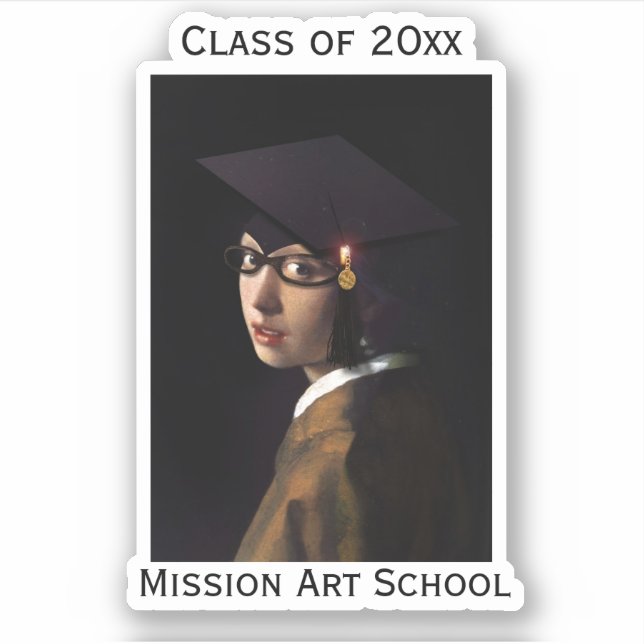 Adesivo Garota com Graduação de Óculos (Frente)