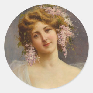 Adesivo Garota com Lilases, Aquiles Beltrame Art