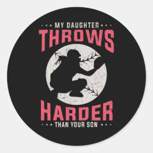 Adesivo Garota da Filha de Sofbolinho Jogadora de Baseball