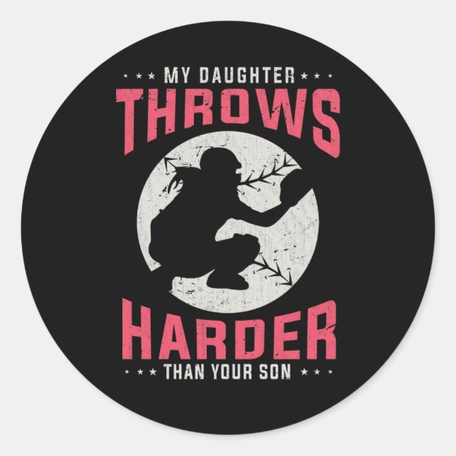 Adesivo Garota da Filha de Sofbolinho Jogadora de Baseball (Frente)