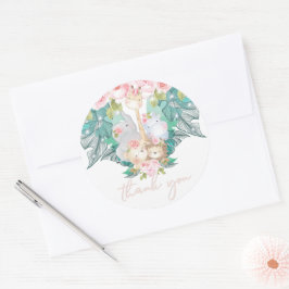 Adesivo Garota da Selva de Aniversário Obrigado