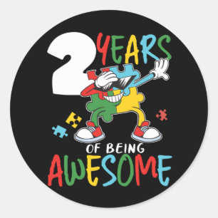 Adesivo Garota de 2 anos de aniversário Sensibilização