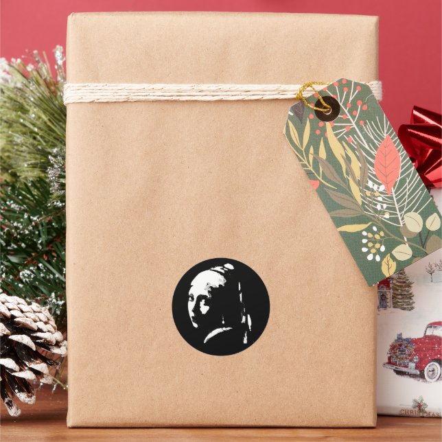 Adesivo Garota de abstrato com brinco de pérolas (Feriado)