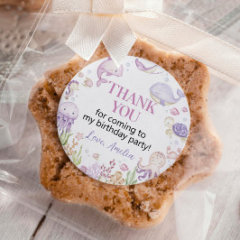 Adesivo Garota de Animais do Oceano Sob o Aniversário do M