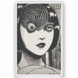Adesivo garota de anime de terror
