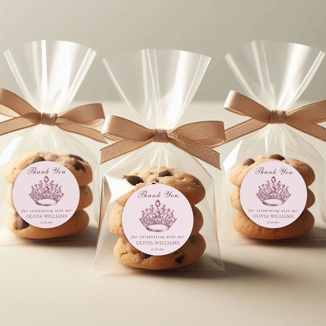 Adesivo Garota de Aniversário da Princesa Bonito Rosa (Criador carregado)