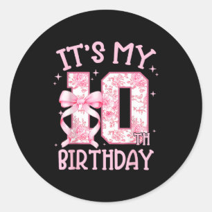 Adesivo Garota de Aniversário de Dois Dígitos 10º Aniversá