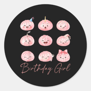 Adesivo Garota de Aniversário Fofa Kawaii Amantes de Bolin