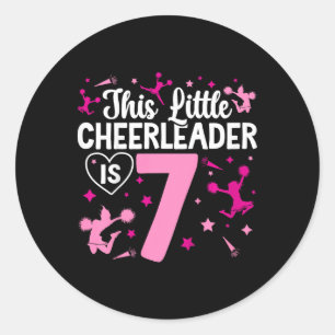 Adesivo Garota de Cheerleading de 7 Anos de Idade Aniversá
