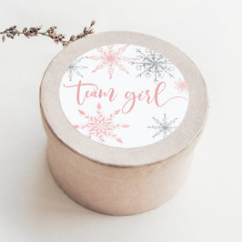 Adesivo Garota de flocos de neve prateados cor-de-rosa-Nat