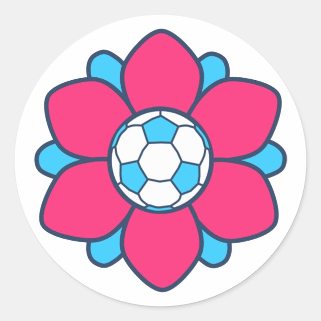 Adesivo Garota de Futebol Rosa-Quente (Frente)