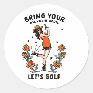 Adesivo Garota de Golfe das Mulheres Engraçada Camisetas d