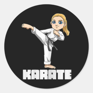Adesivo Garota de Karate - Garota de Artes Marciais Japone