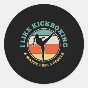 Adesivo Garota de Kickboxing Kickboxer Artes Marciais Pres