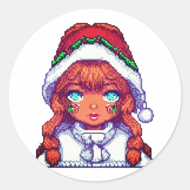 Adesivo Garota de Natal fofa (Frente)