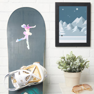 Adesivo Garota De Pé De Gelo Com Aquarela