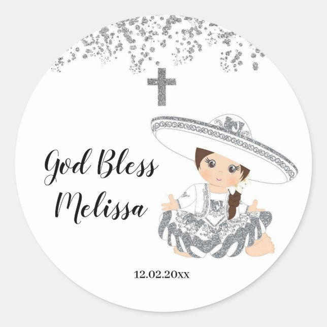 Adesivo Garota de Prata Mexicana Charra Baptism Sticker (Frente)