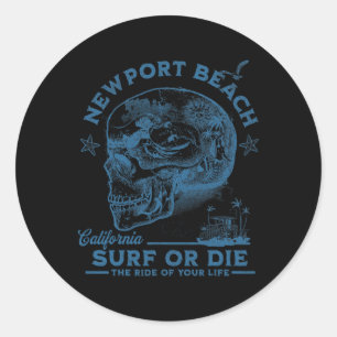 Adesivo Garota de Surf de Newport Beach Oceano Pacífico Pr
