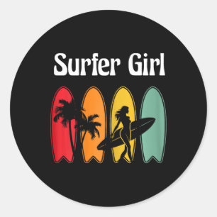 Adesivo Garota de Surfe Prancha de Surfe Mulheres Retro