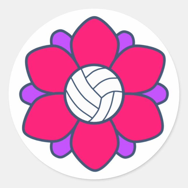Adesivo Garota de Voleibol Rosa Quente (Frente)