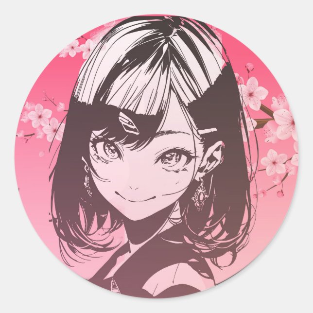 Adesivo Garota do Anime (Frente)