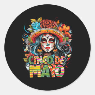 Adesivo Garota do Cinco De Mayo 2025 Festa Mexicana 5 De M