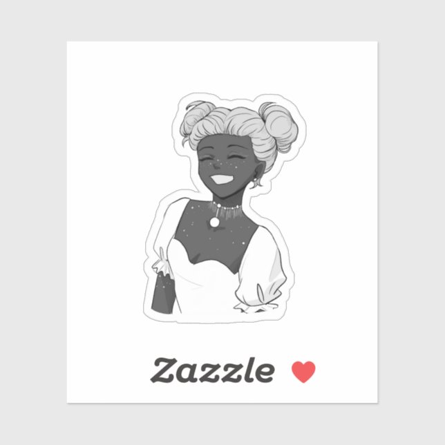 Adesivo Garota do Sorriso Brilhante (Folha)