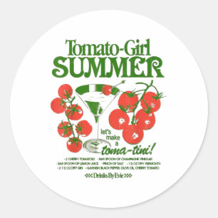 Adesivo Garota do Tomate Verão Tomate Fruta Fresca Estétic