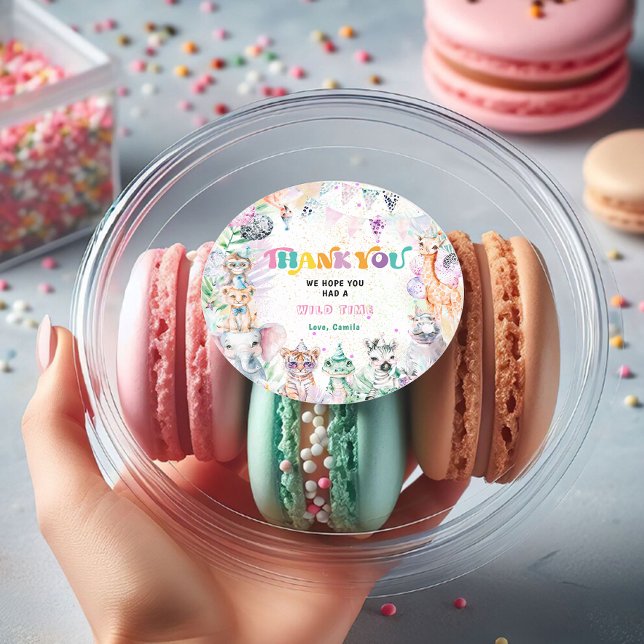 Adesivo Garota dos Animais Selvagens Obrigado (Criador carregado)