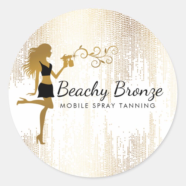 Adesivo Garota Dourada Bronze Chuva Padrão Pulverização (Frente)