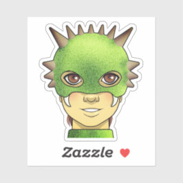 Adesivo Garota Dragão de Cartoon