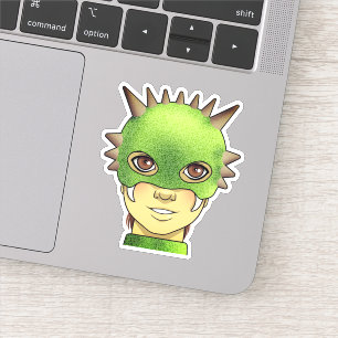 Adesivo Garota Dragão de Cartoon