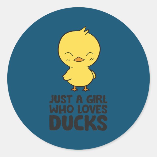 Adesivo Garota Duck, apenas uma garota que ama patos (Frente)