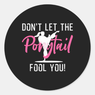 Adesivo Garota Engraçada Karate Design para Crianças Mulhe