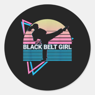 Adesivo Garota Faixa Preta - Judô Karatê Jiu Jitsu Taekwon