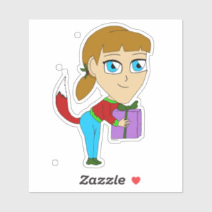 Adesivo garota foxi chibi