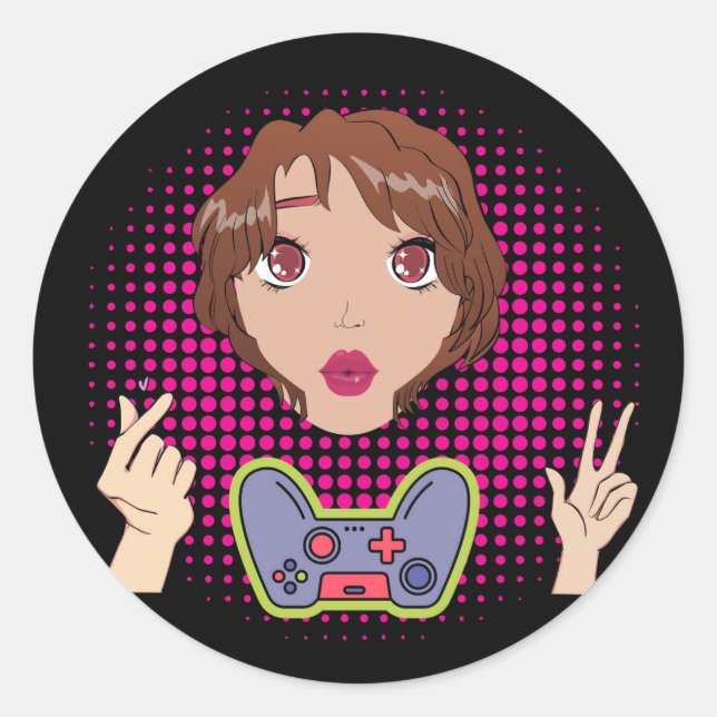 Adesivo garota gamer (Frente)